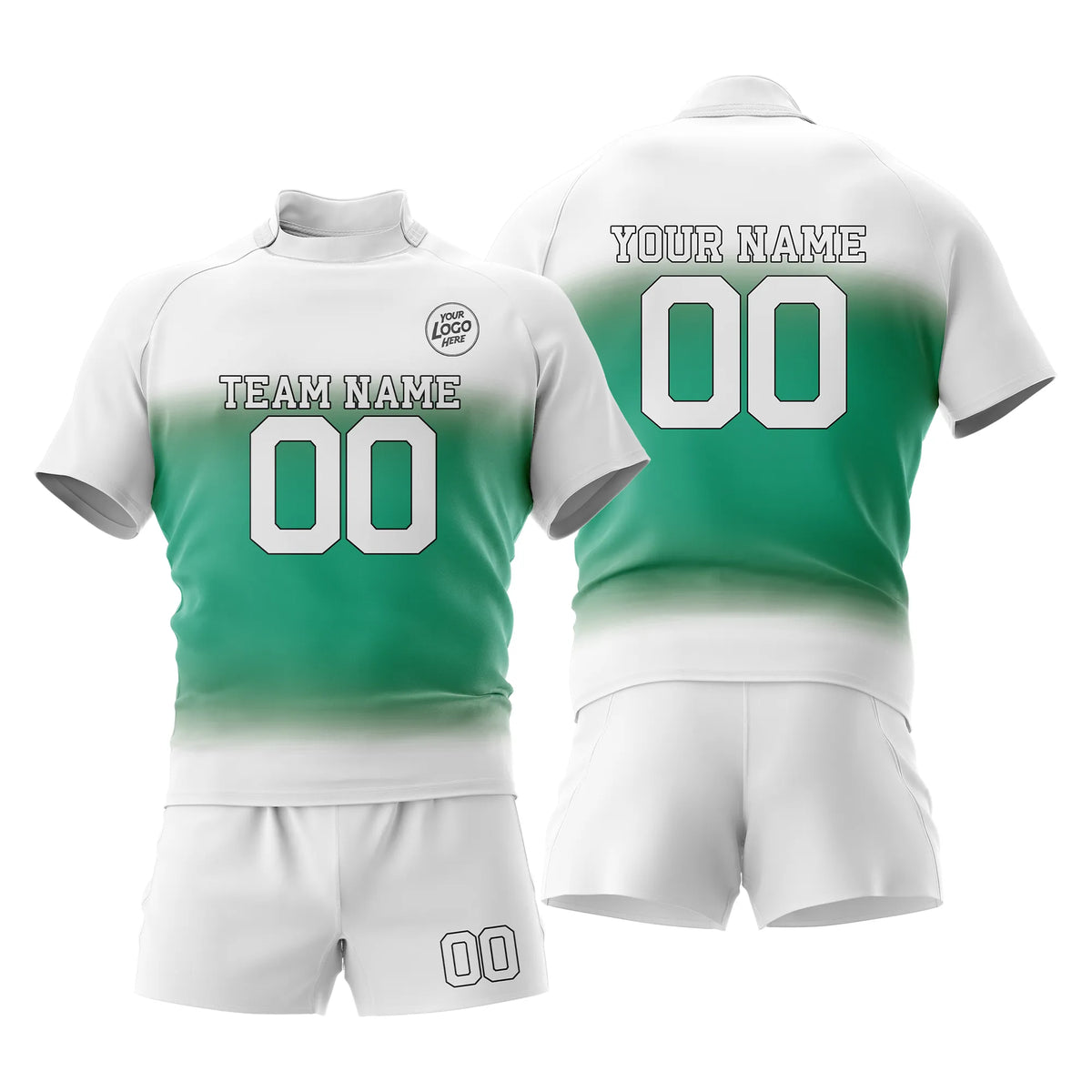 Custom Personalized D4 Gradient Fashion Rugby Jersey with Name, Number & Team Logo