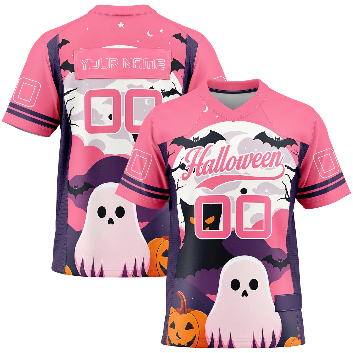 Custom Halloween Flag Football Jersey D8 Personalized Uniform with Name &amp; Number