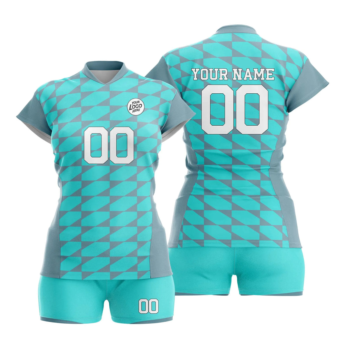 Custom Personalized D1 Full Pattern Volleyball Jersey with Name, Number & Team Logo