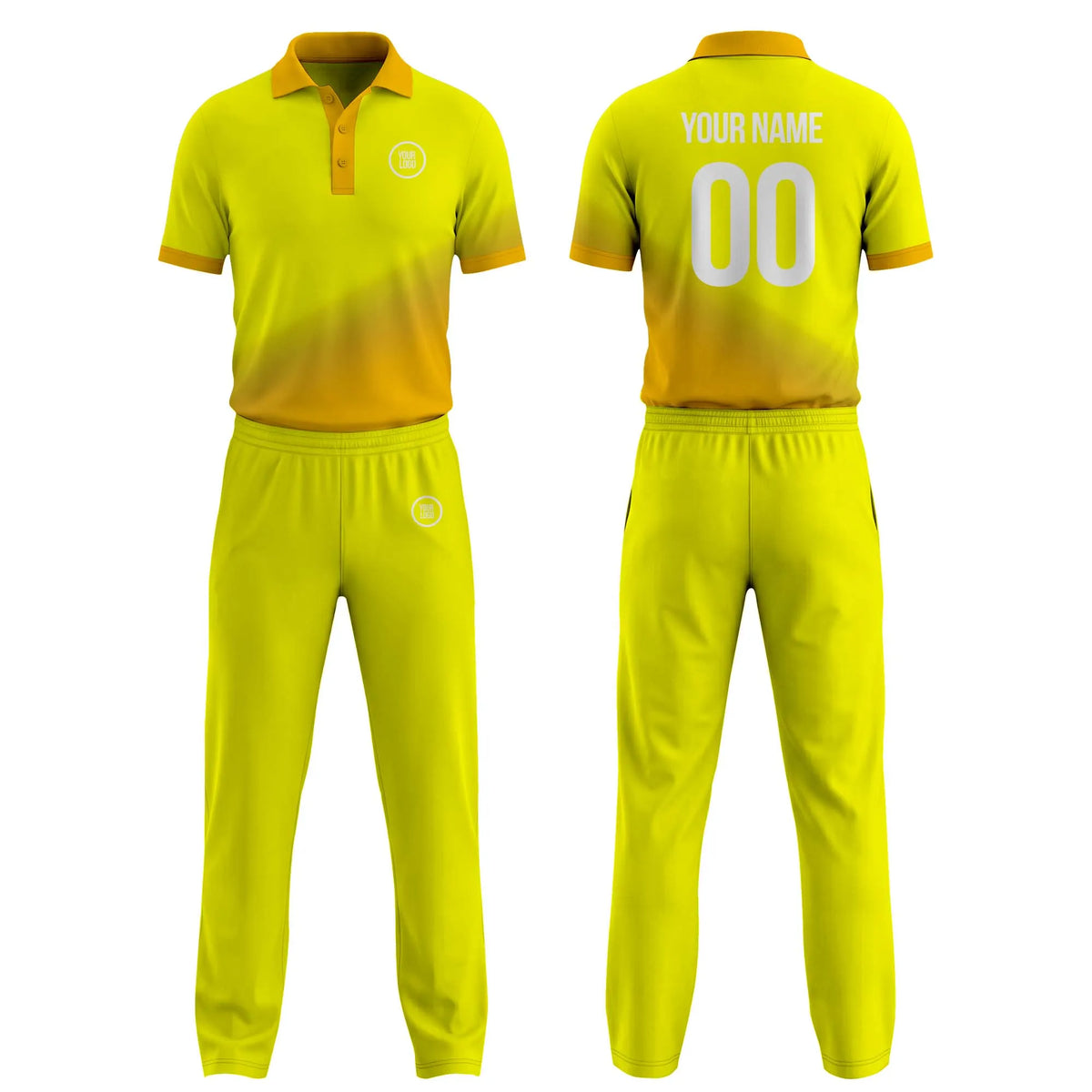 Custom Personalized D3 Gradient Fashion Cricket Kit with Name, Number & Team Logo