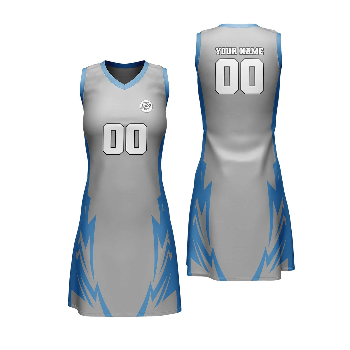 Custom Personalized D2 Abstract Pattern Netball Jersey with Name, Number & Team Logo