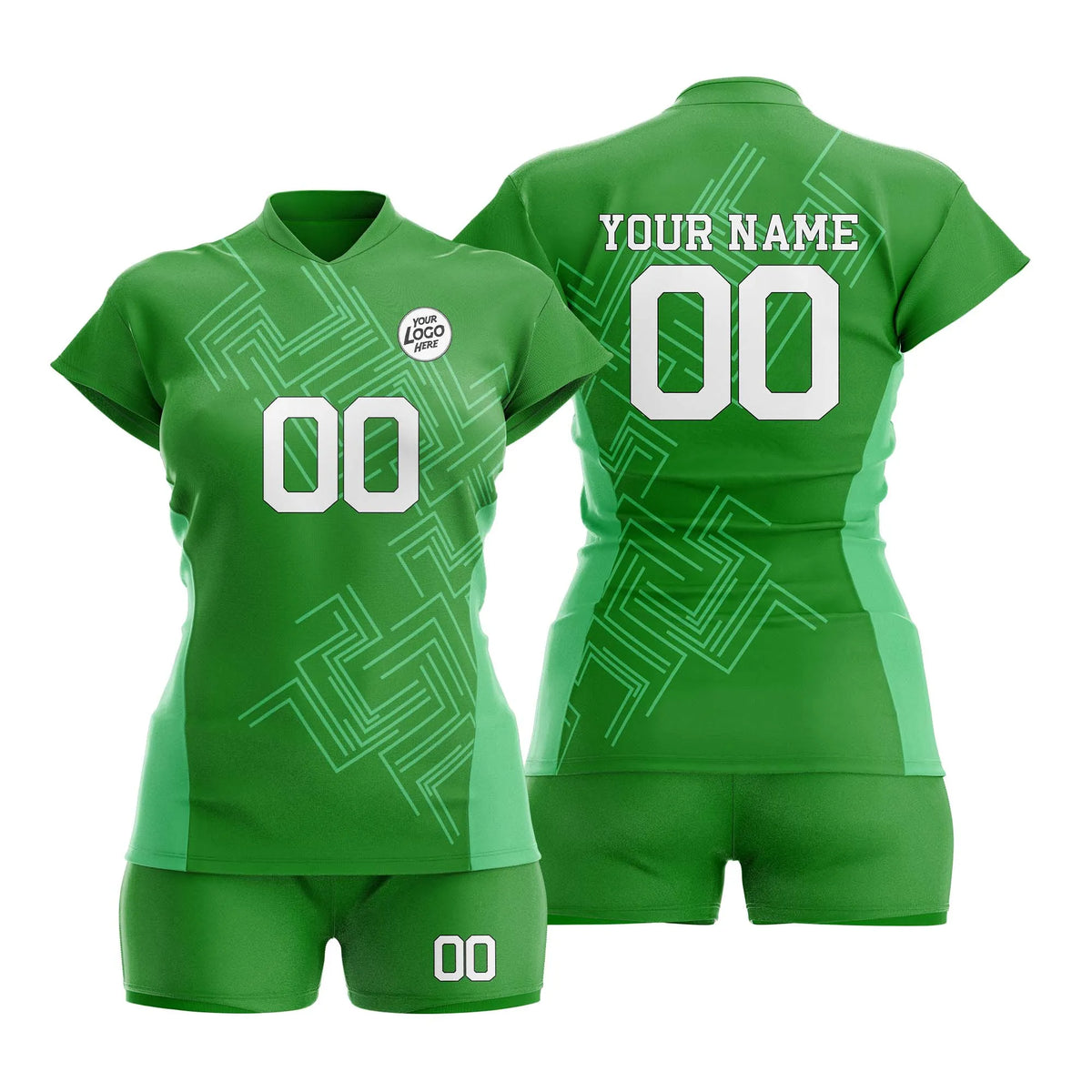 Custom Personalized D4 Abstract Pattern Volleyball Jersey with Name, Number & Team Logo