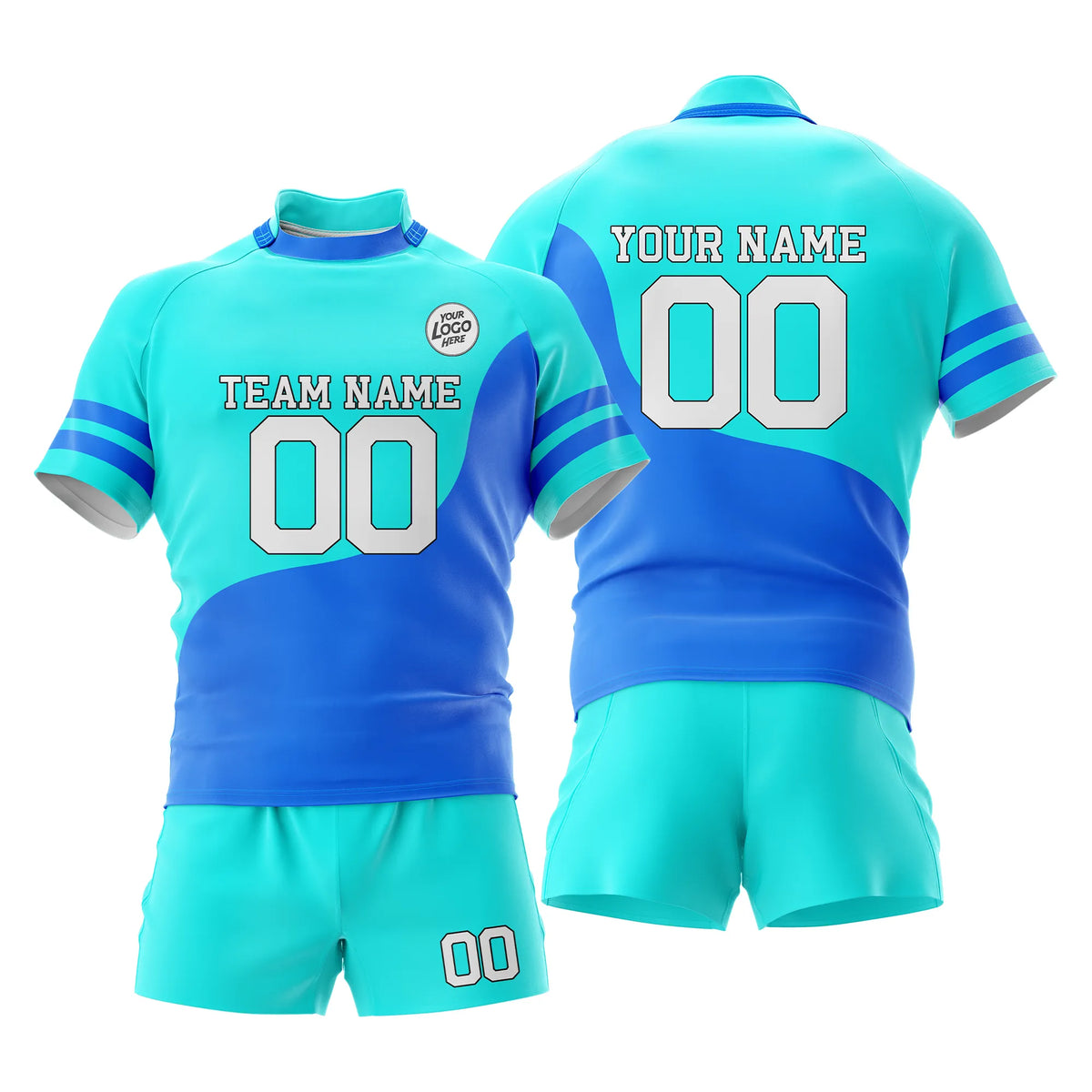 Custom Personalized D3 Split Fashion Rugby Jersey with Name, Number & Team Logo