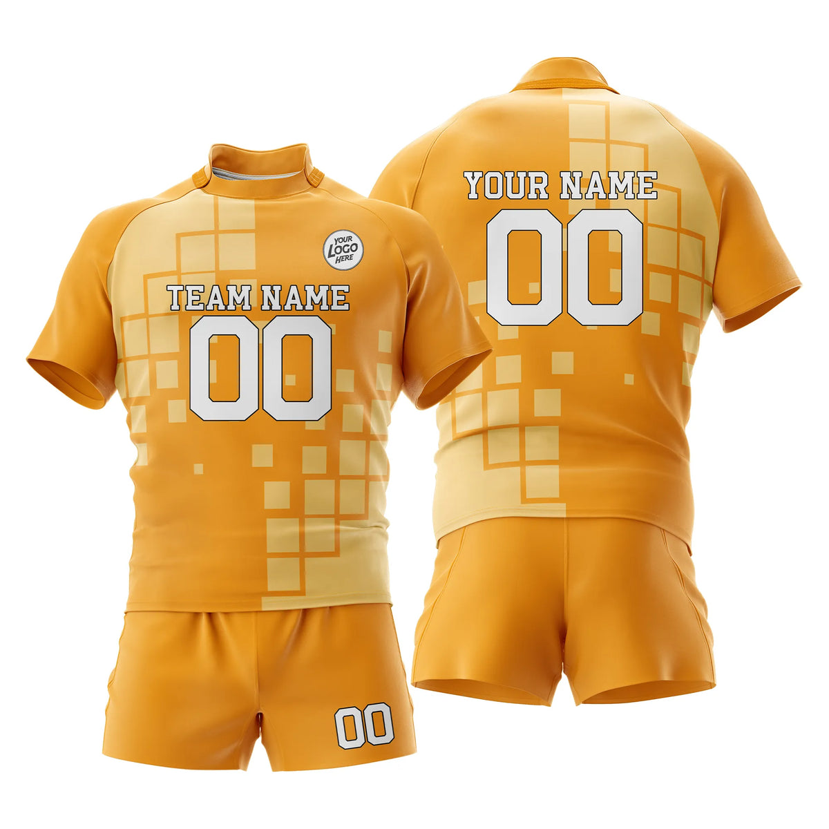 Custom Personalized D1 Color Block Rugby Jersey with Name, Number & Team Logo