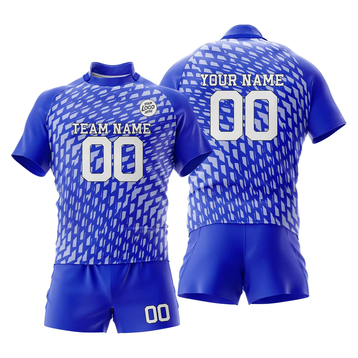 Custom Personalized D1 Full Pattern Rugby Jersey with Name, Number & Team Logo