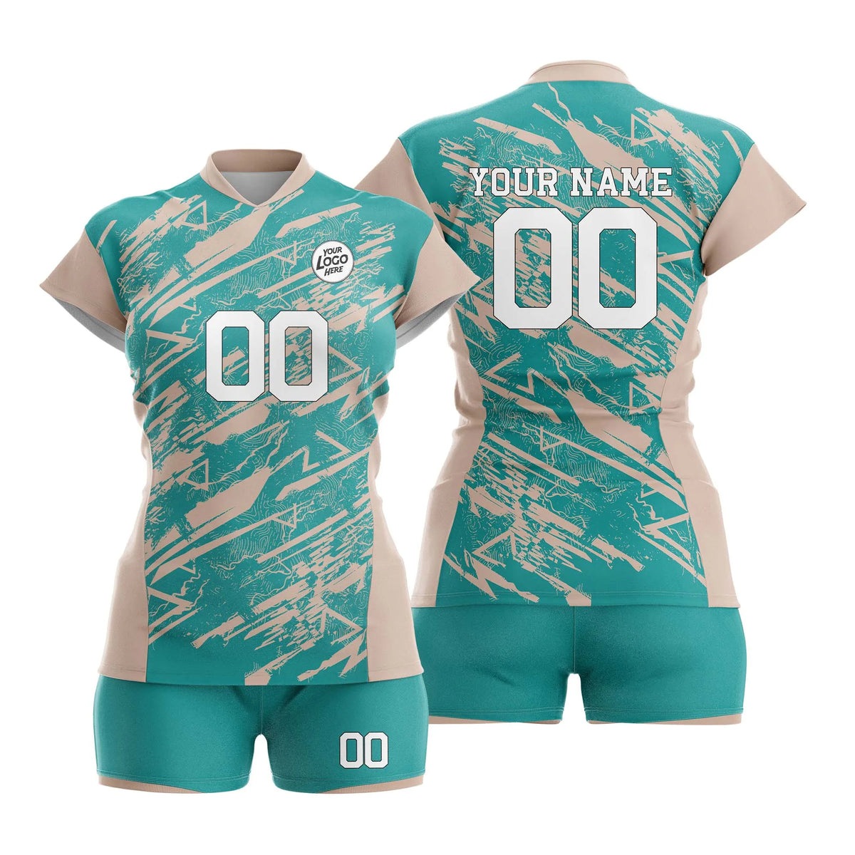 Custom Personalized D5 Full Pattern Volleyball Jersey with Name, Number & Team Logo