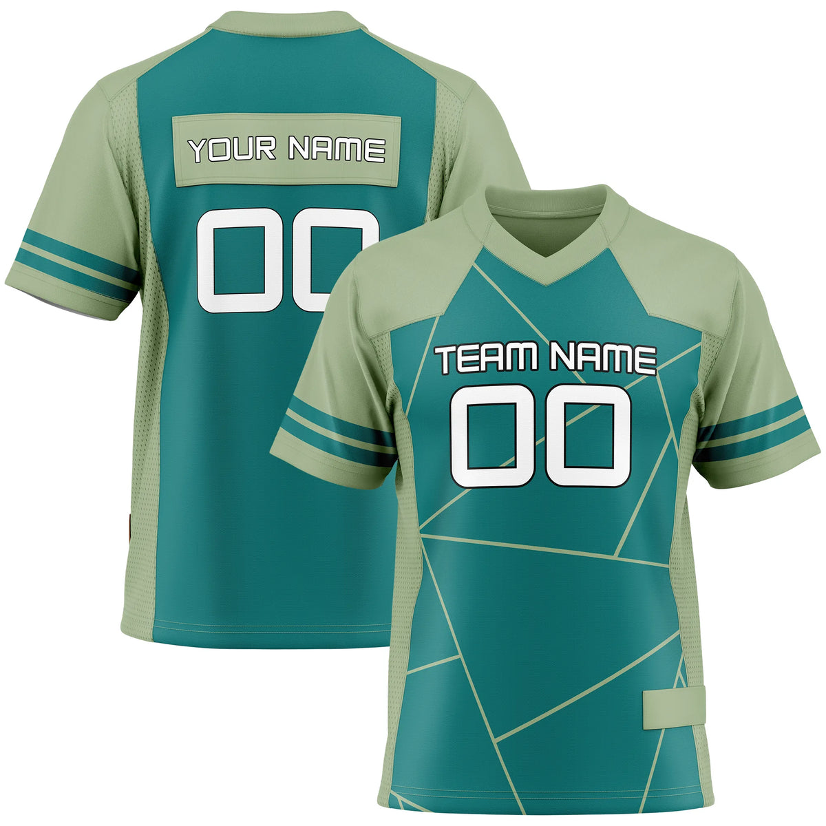 Custom Personalized D3 Color Block Flag Football Jersey with Name, Number & Team Logo