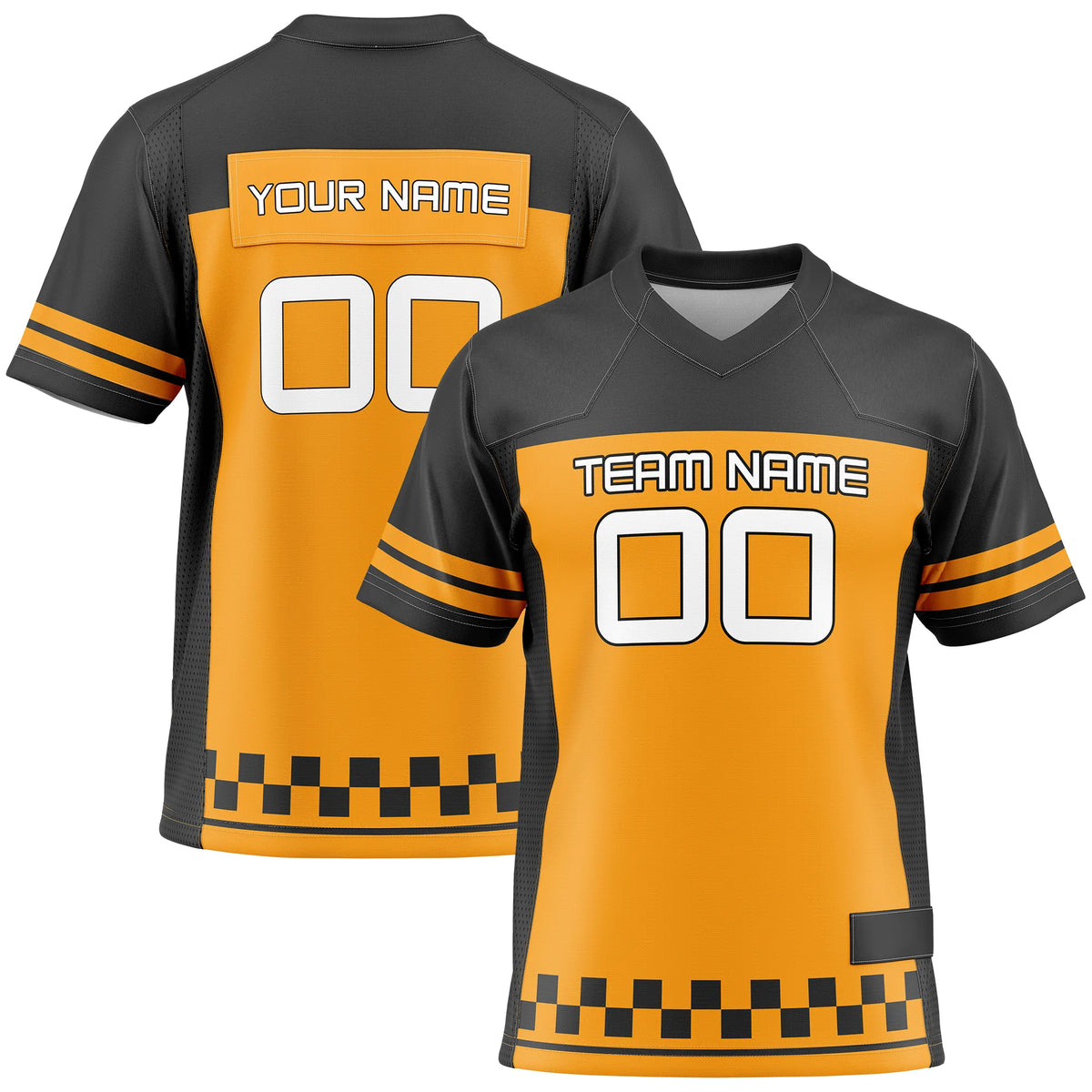 Custom Personalized D1 Color Block Flag Football Jersey with Name, Number & Team Logo