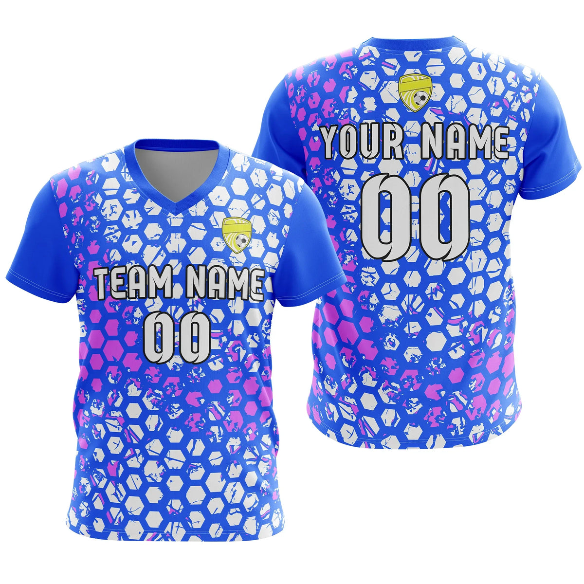 Custom V-Full Pattern D1 Soccer Jersey Personalized Football Uniform with Name & Number