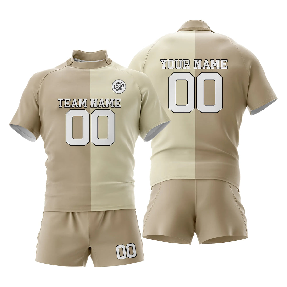 Custom Personalized D2 Split Fashion Rugby Jersey with Name, Number &amp; Team Logo