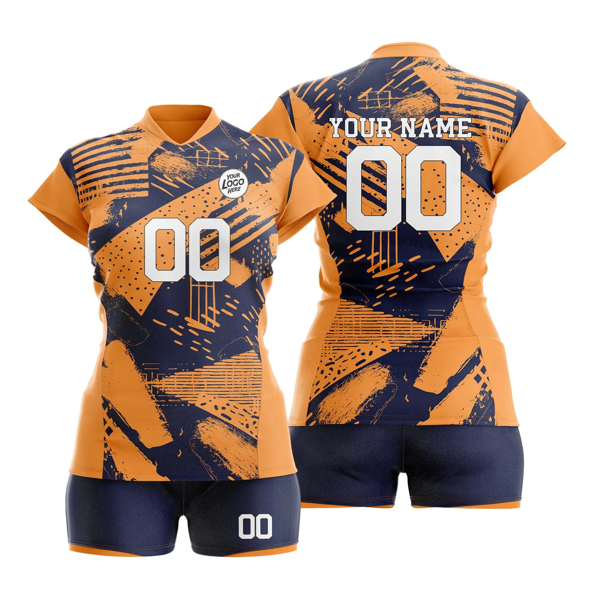 Custom Personalized D5 Graffiti Pattern Volleyball Jersey with Name, Number & Team Logo
