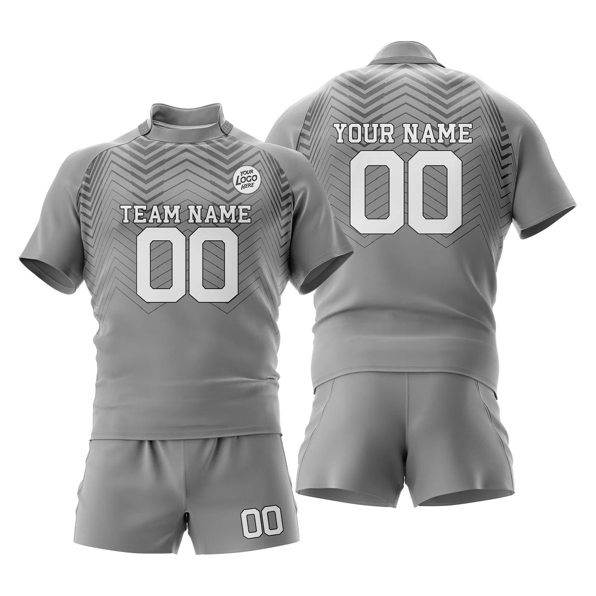Custom Personalized D4 Color Block Rugby Jersey with Name, Number & Team Logo