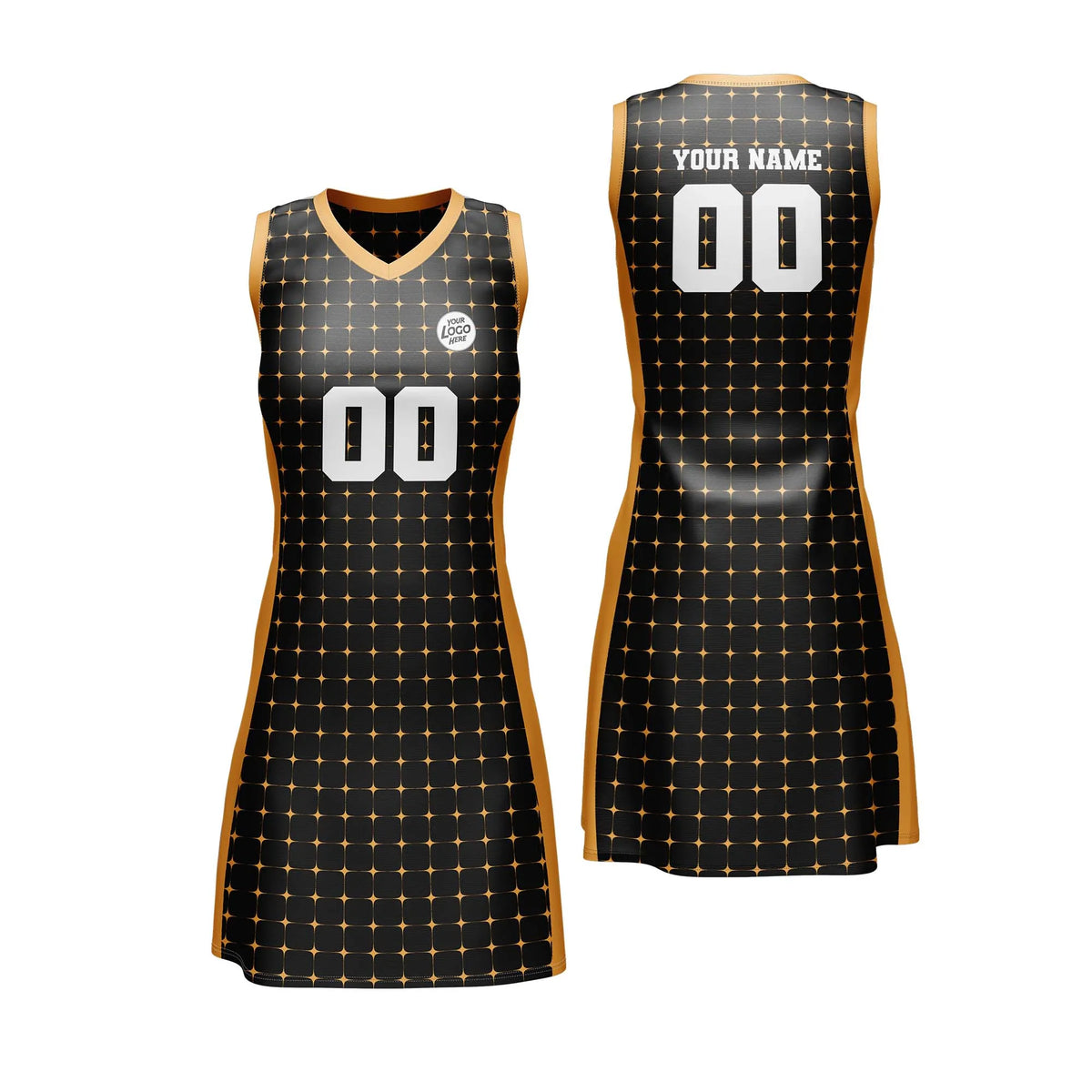 Custom Personalized D3 Rhombus Pattern Netball Jersey with Name, Number & Team Logo