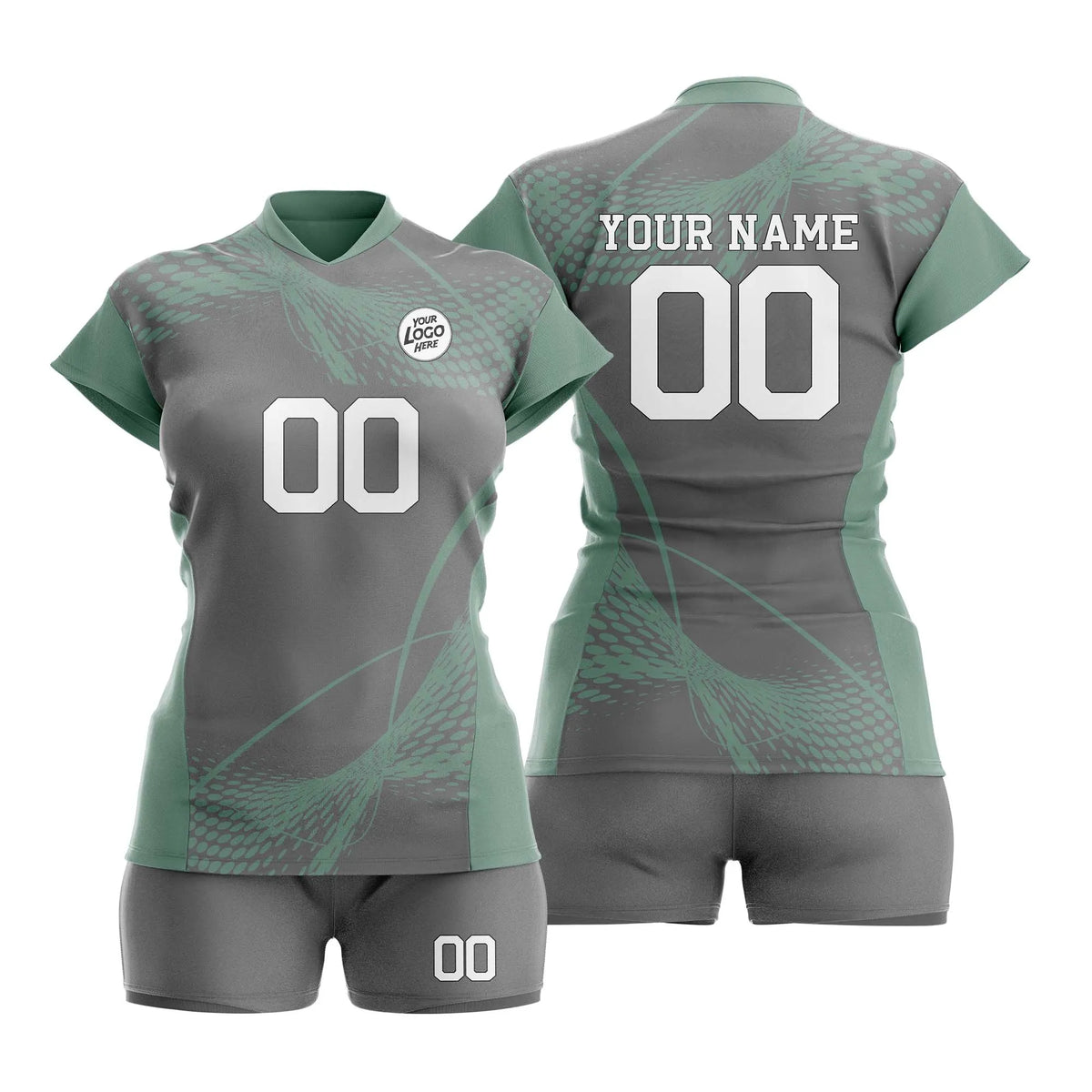 Custom Personalized D2 Abstract Pattern Volleyball Jersey with Name, Number & Team Logo