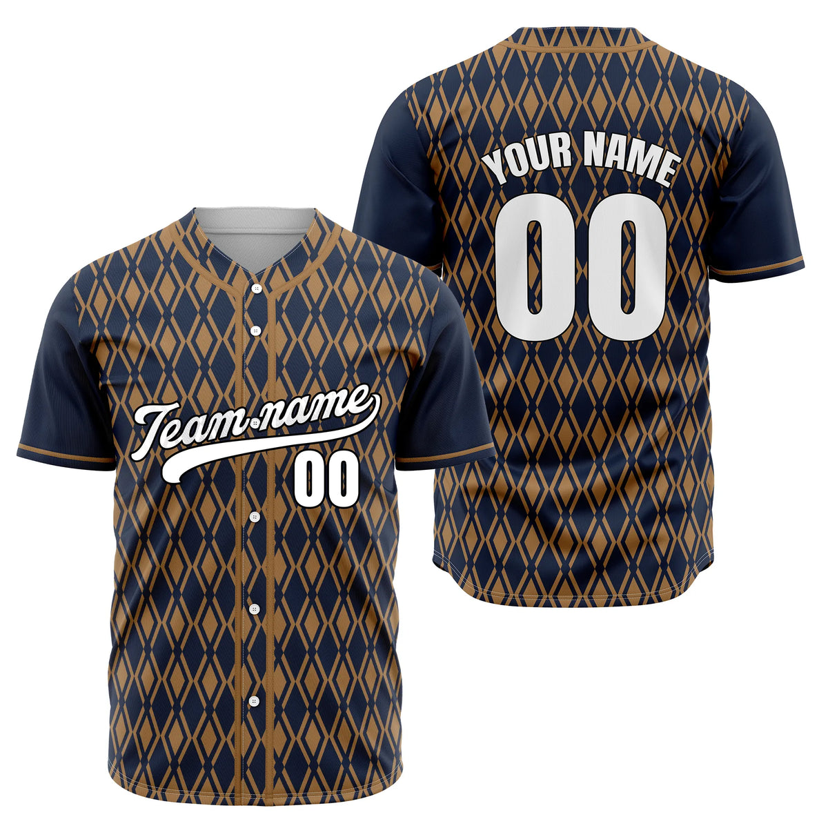 Custom Argyle Strike Baseball Sports Jersey Personalized Uniform with Name & Number