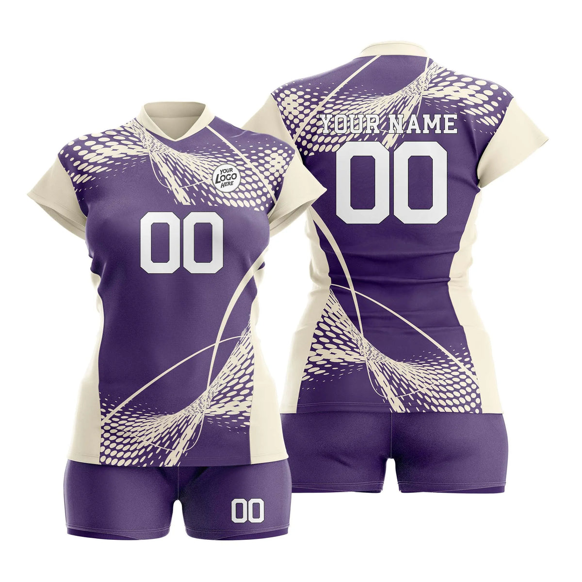 Custom Personalized D2 Abstract Pattern Volleyball Jersey with Name, Number & Team Logo