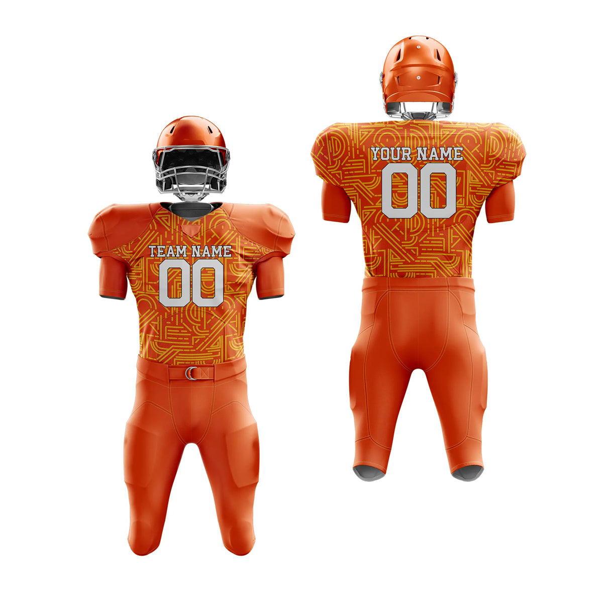 Custom Personalized D3 Full Pattern American Football Jersey with Name, Number & Team Logo