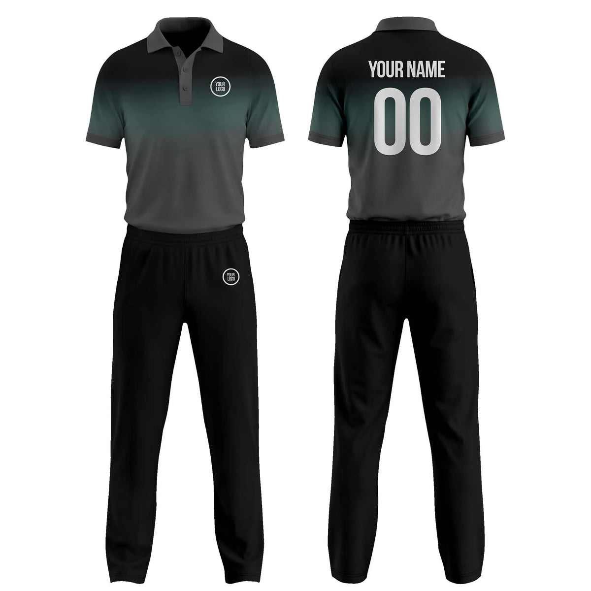 Custom Personalized D1 Gradient Fashion Cricket Kit with Name, Number & Team Logo