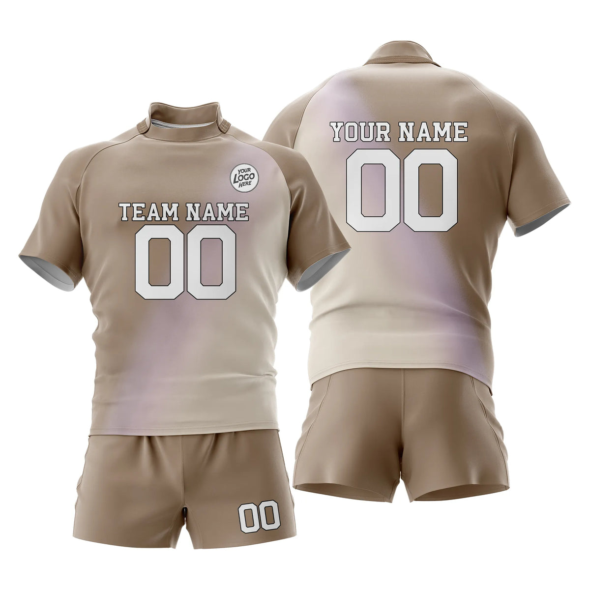Custom Personalized D3 Gradient Fashion Rugby Jersey with Name, Number &amp; Team Logo