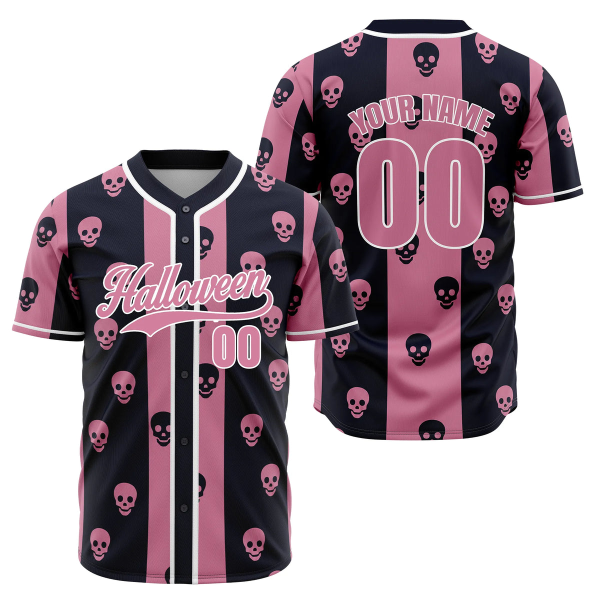 Custom Skullstripe Baseball Sports Jersey Personalized Uniform with Name &amp; Number