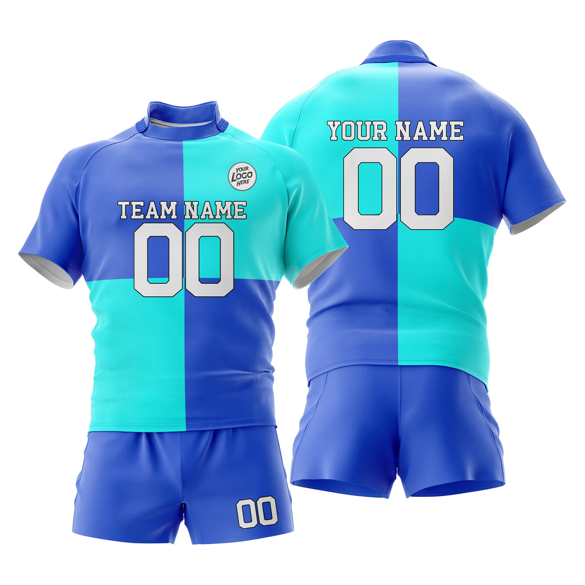 Custom Personalized D5 Split Fashion Rugby Jersey with Name, Number & Team Logo