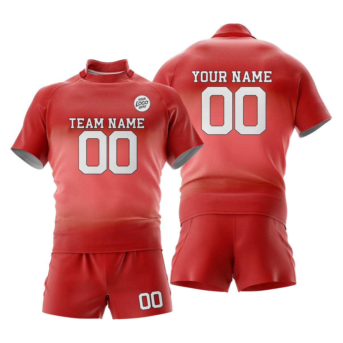 Custom Personalized D4 Gradient Fashion Rugby Jersey with Name, Number & Team Logo