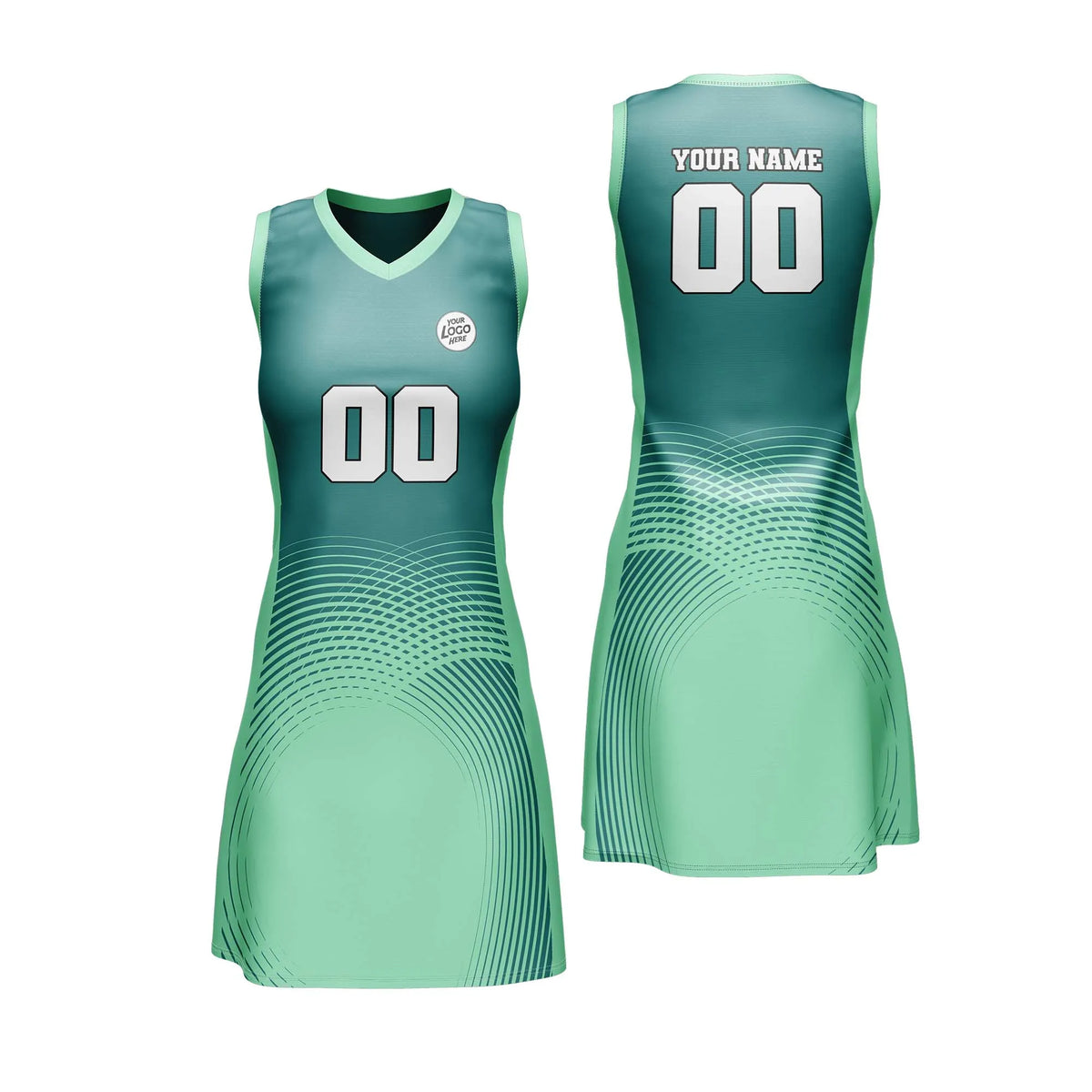 Custom Personalized D1 Abstract Pattern Netball Jersey with Name, Number & Team Logo