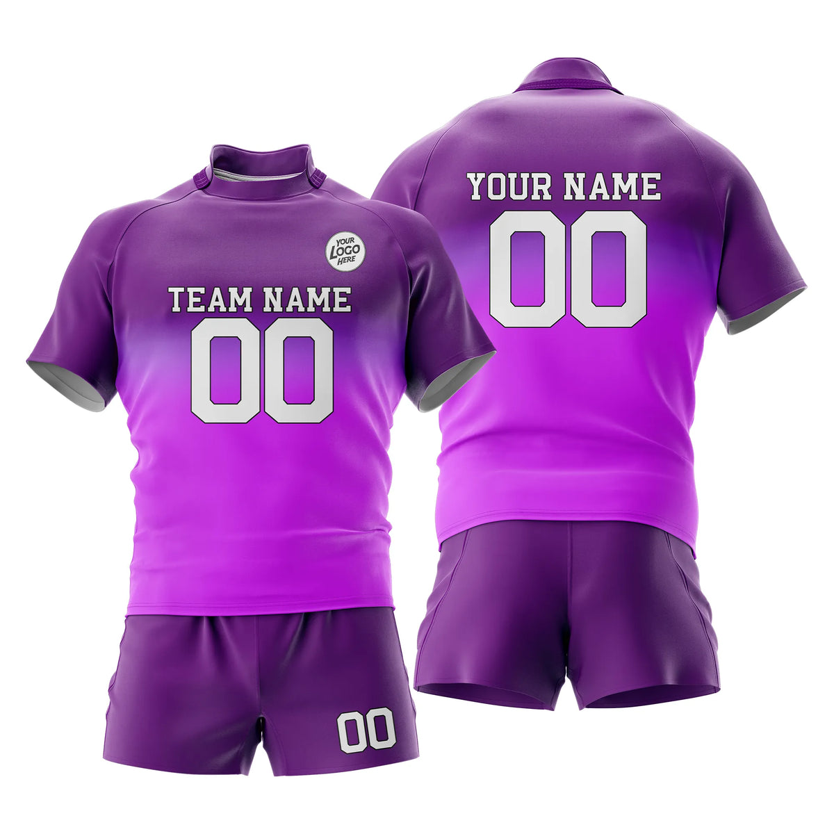 Custom Personalized D1 Gradient Fashion Rugby Jersey with Name, Number & Team Logo