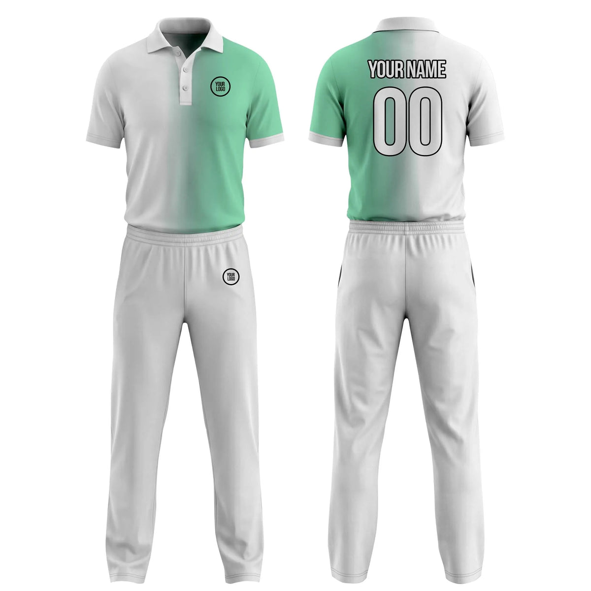 Custom Personalized D2 Gradient Fashion Cricket Kit with Name, Number & Team Logo