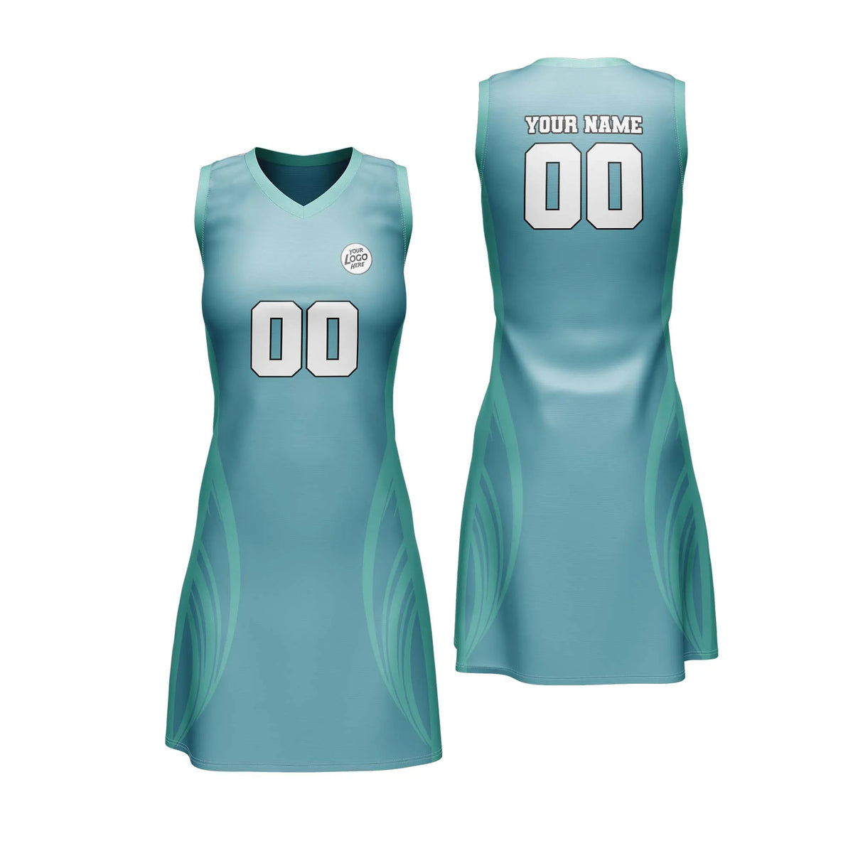 Custom Personalized D4 Abstract Pattern Netball Jersey with Name, Number &amp; Team Logo