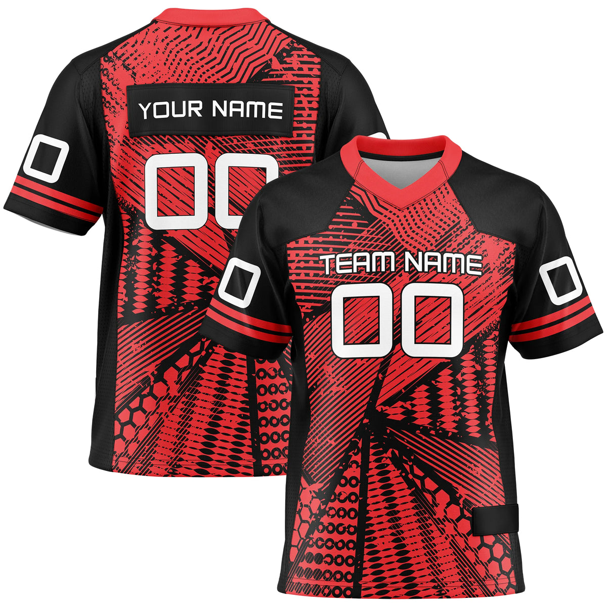 Custom Personalized D6 Graffiti Fashion Flag Football Jersey with Name, Number & Team Logo