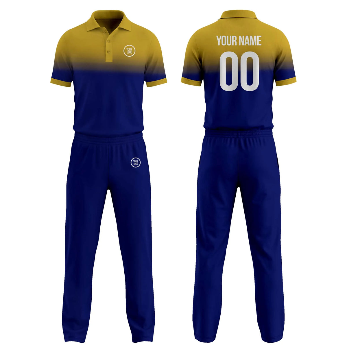 Custom Personalized D5 Gradient Fashion Cricket Kit with Name, Number & Team Logo