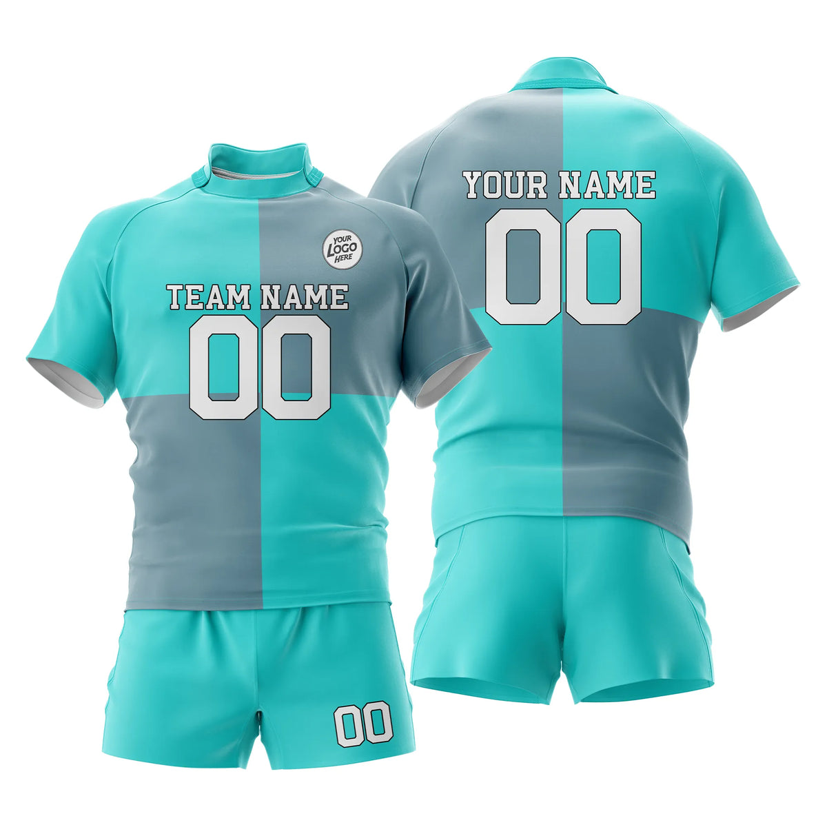 Custom Personalized D5 Split Fashion Rugby Jersey with Name, Number & Team Logo