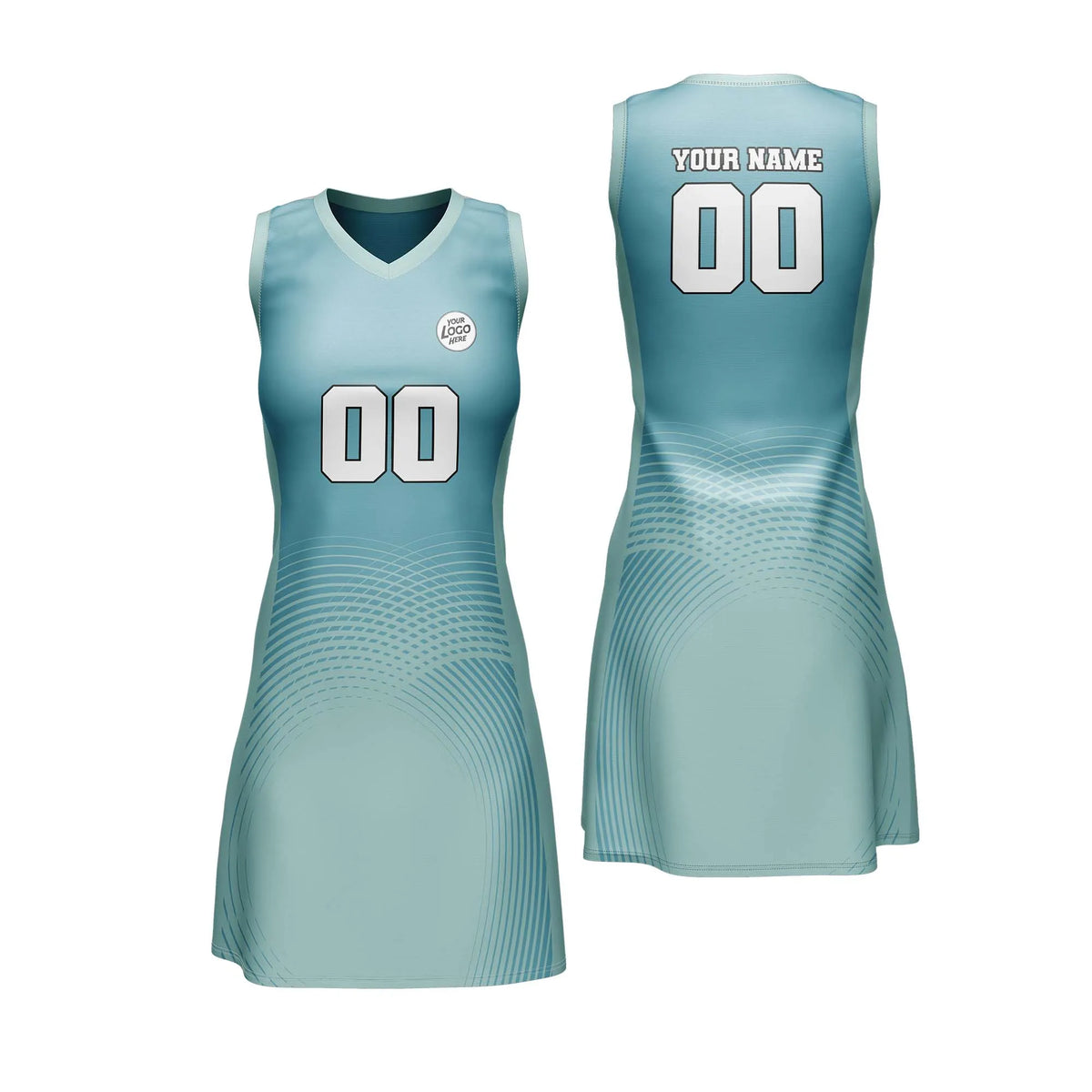 Custom Personalized D1 Abstract Pattern Netball Jersey with Name, Number &amp; Team Logo