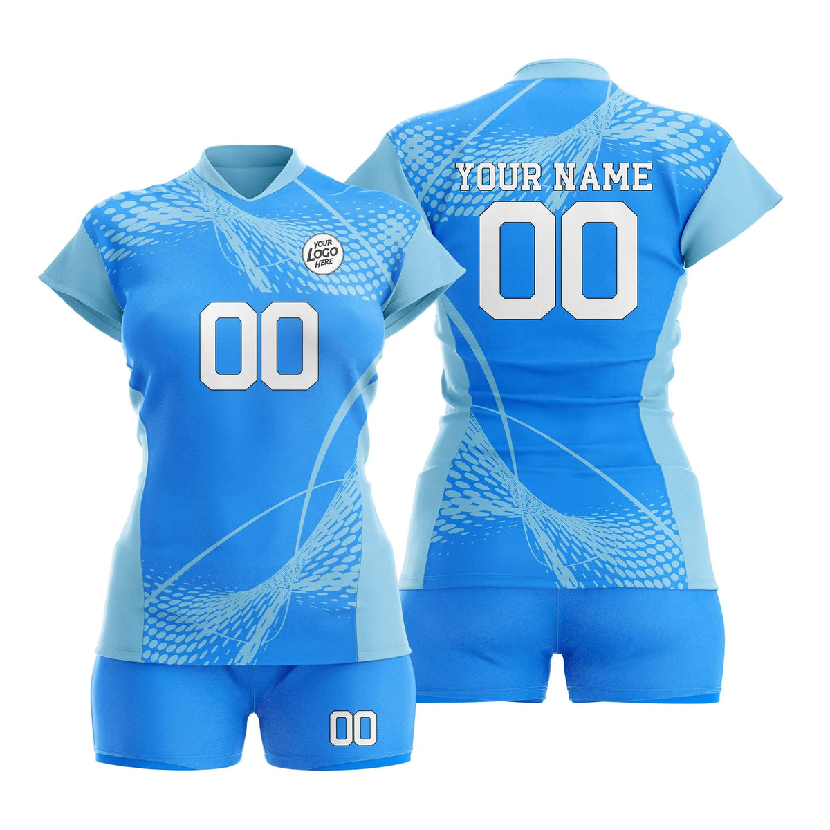 Custom Personalized D2 Abstract Pattern Volleyball Jersey with Name, Number & Team Logo