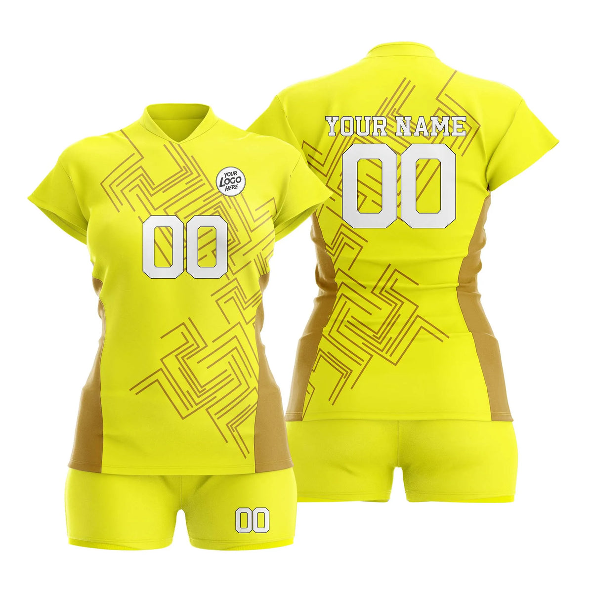 Custom Personalized D4 Abstract Pattern Volleyball Jersey with Name, Number & Team Logo