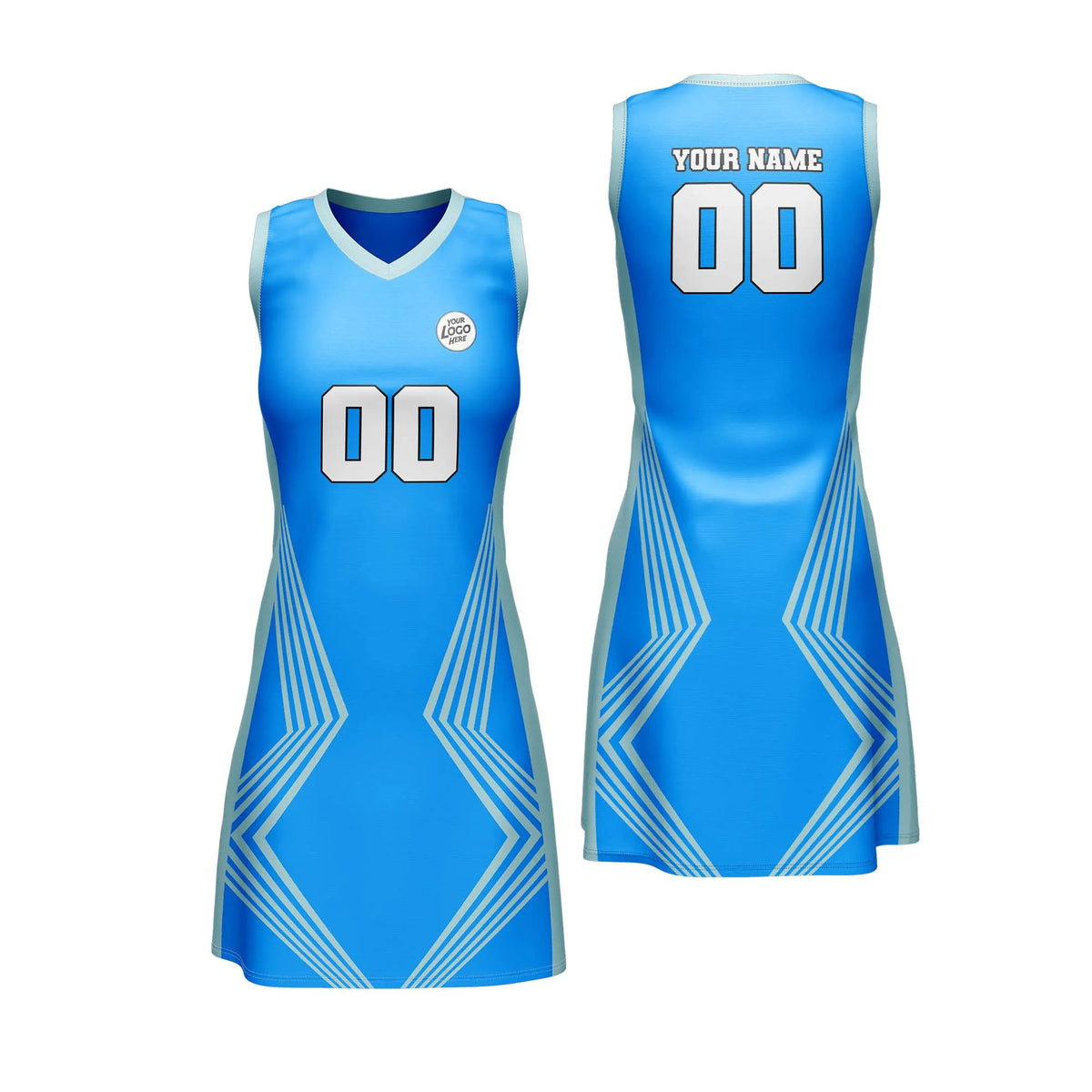 Custom Personalized D4 Stripe Fashion Netball Jersey with Name, Number & Team Logo