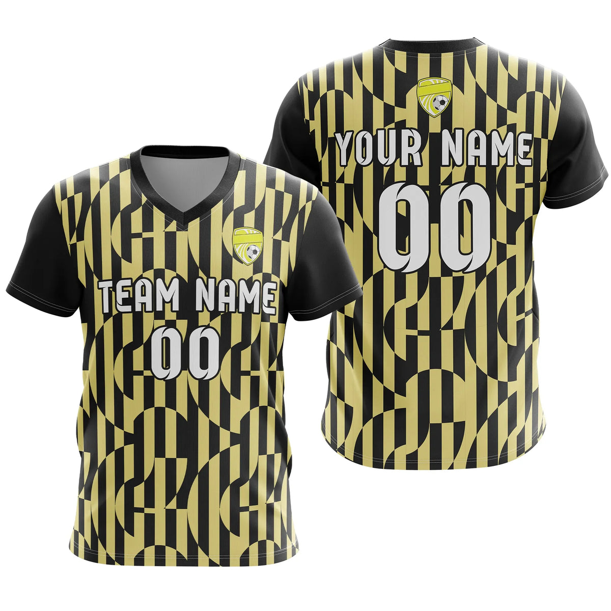 Custom V-Full Pattern D4 Soccer Jersey Personalized Football Uniform with Name & Number