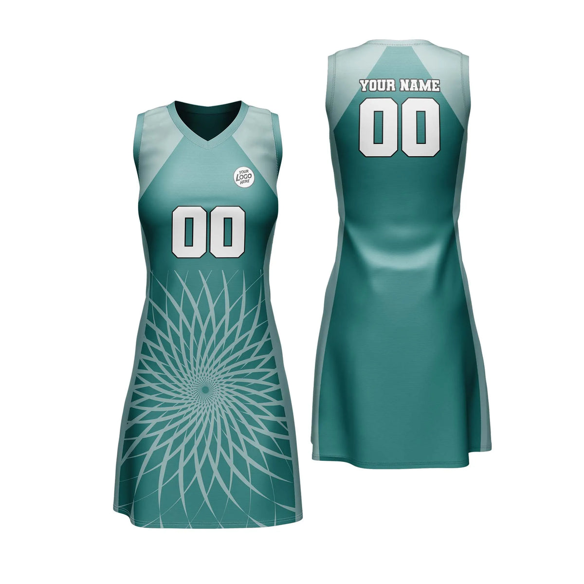 Custom Personalized D3 Retro Pattern Netball Jersey with Name, Number & Team Logo