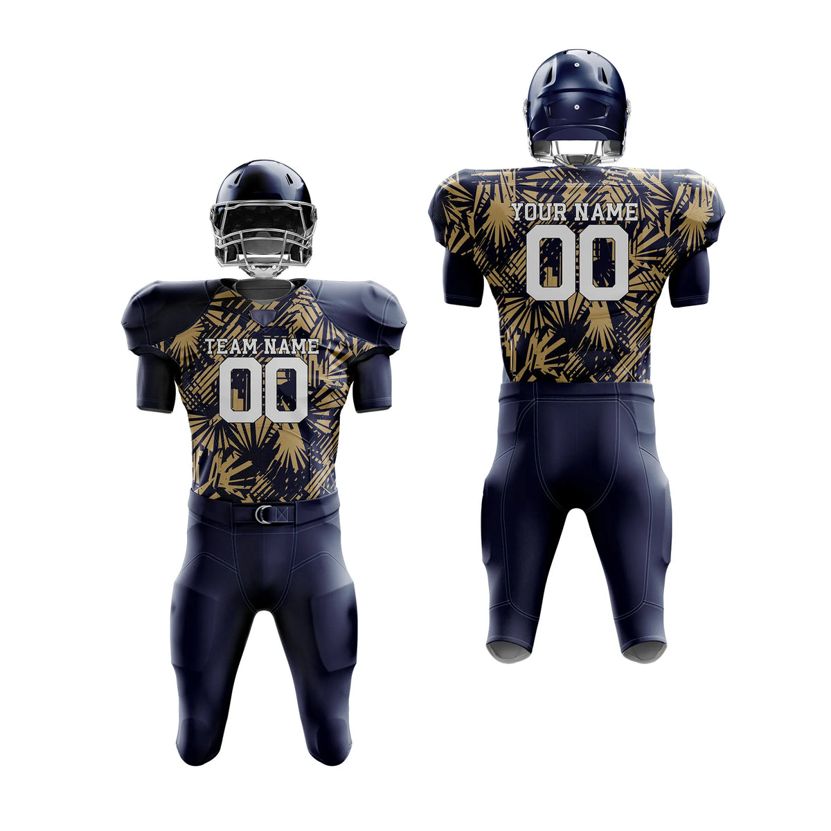 Custom Personalized D1 Full Pattern American Football Jersey with Name, Number & Team Logo