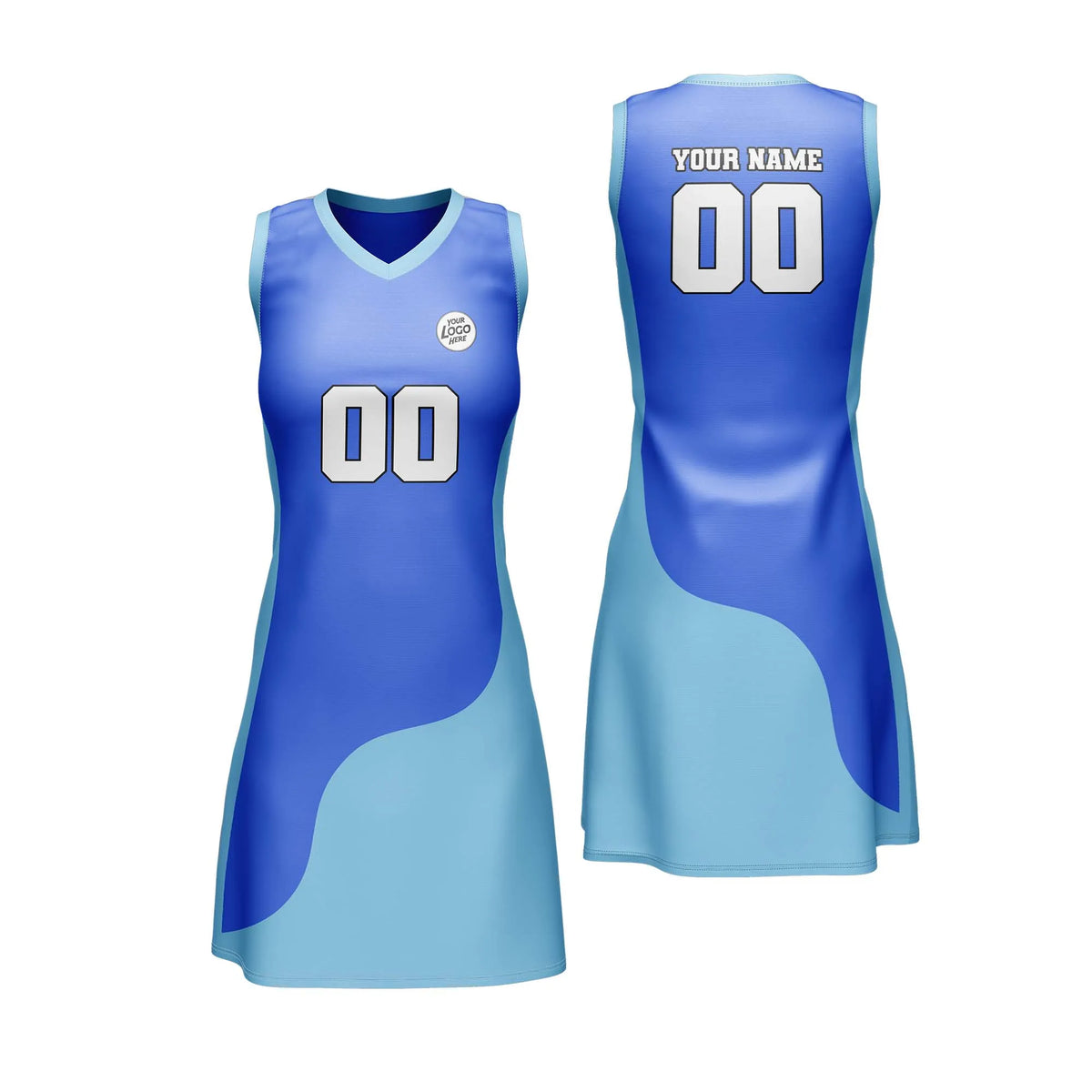 Custom Personalized D1 Split Fashion Netball Jersey with Name, Number & Team Logo