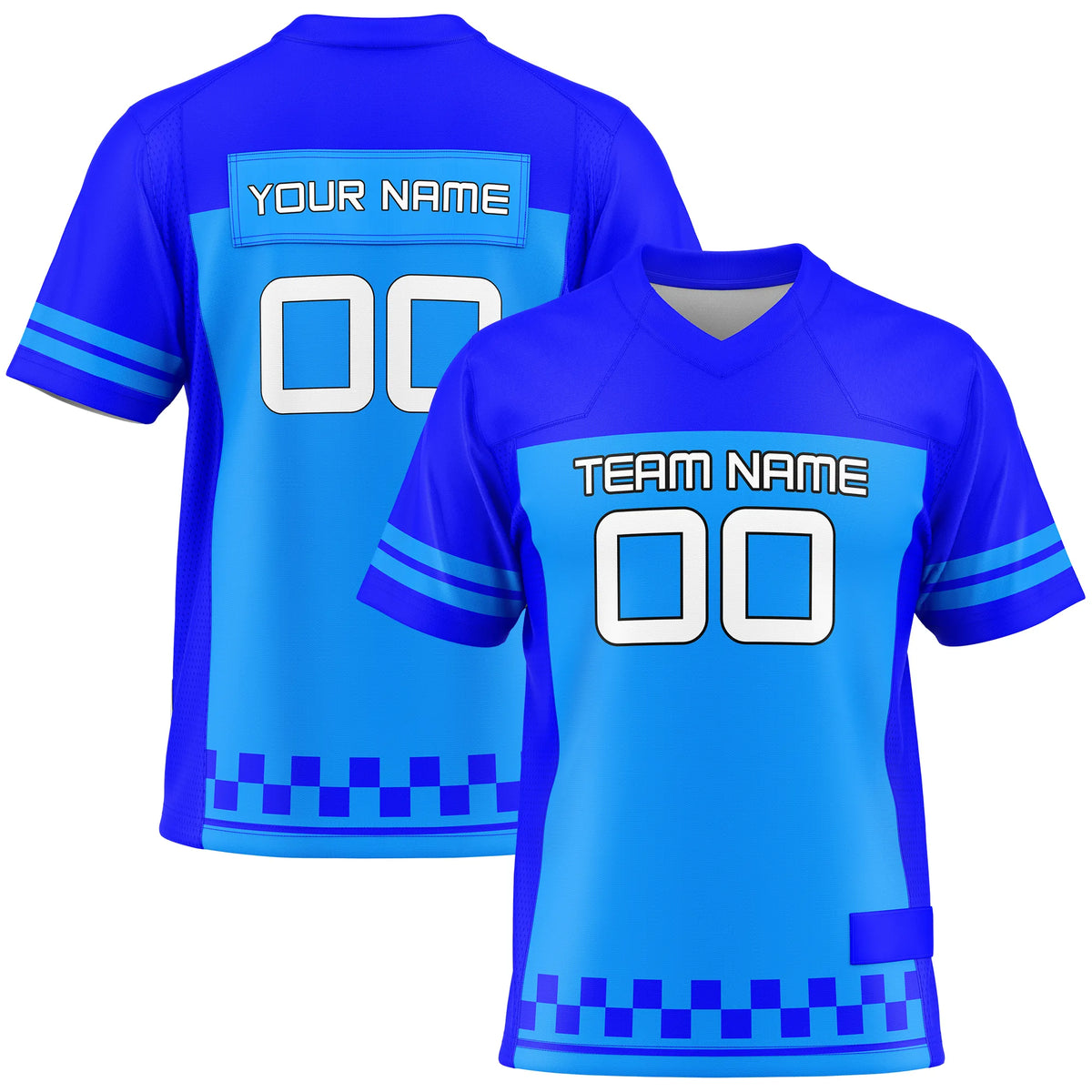 Custom Personalized D1 Color Block Flag Football Jersey with Name, Number & Team Logo