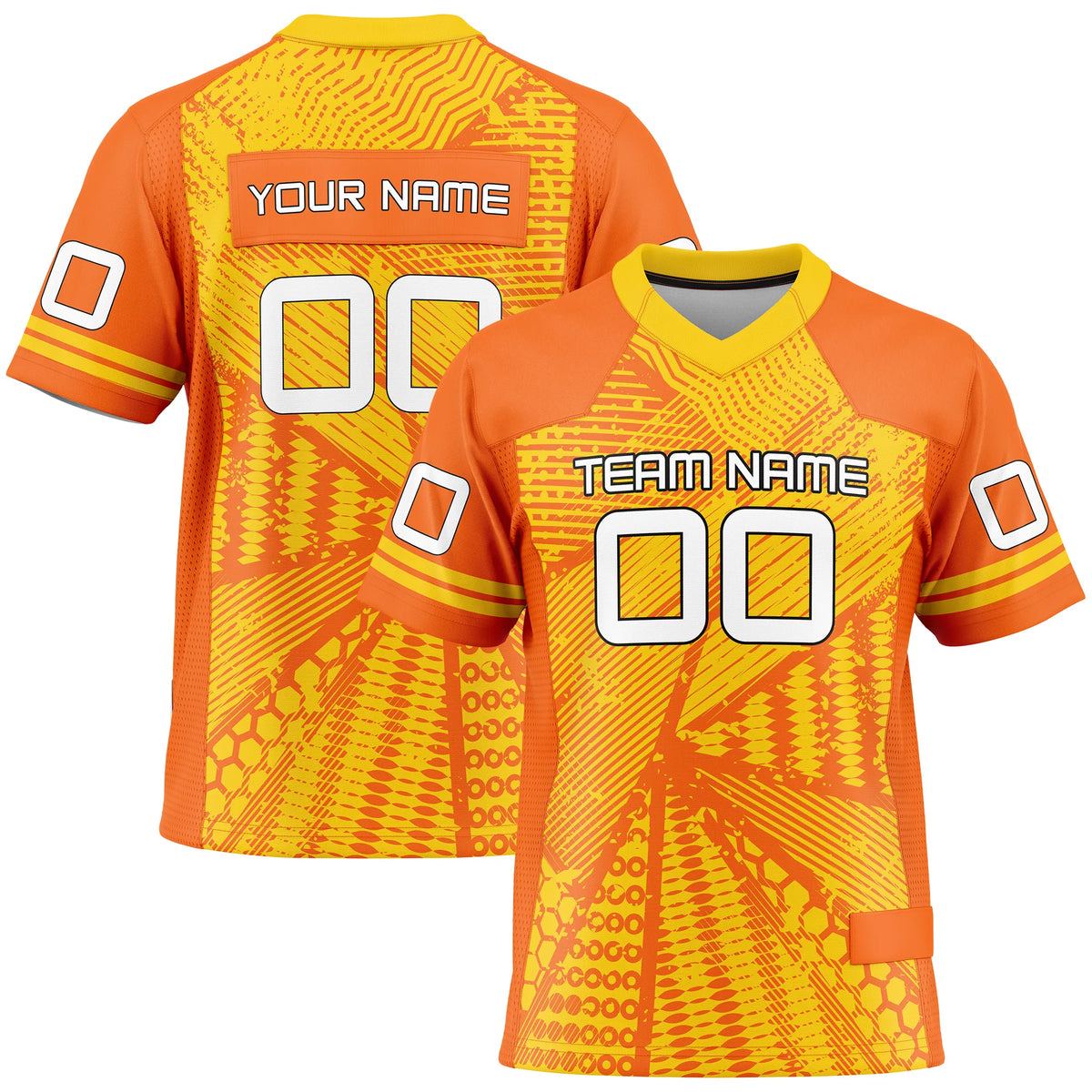 Custom Personalized D6 Graffiti Fashion Flag Football Jersey with Name, Number & Team Logo