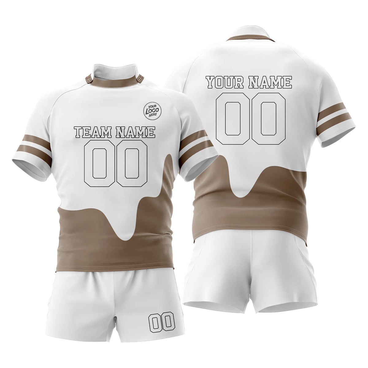 Custom Personalized D4 Split Fashion Rugby Jersey with Name, Number & Team Logo