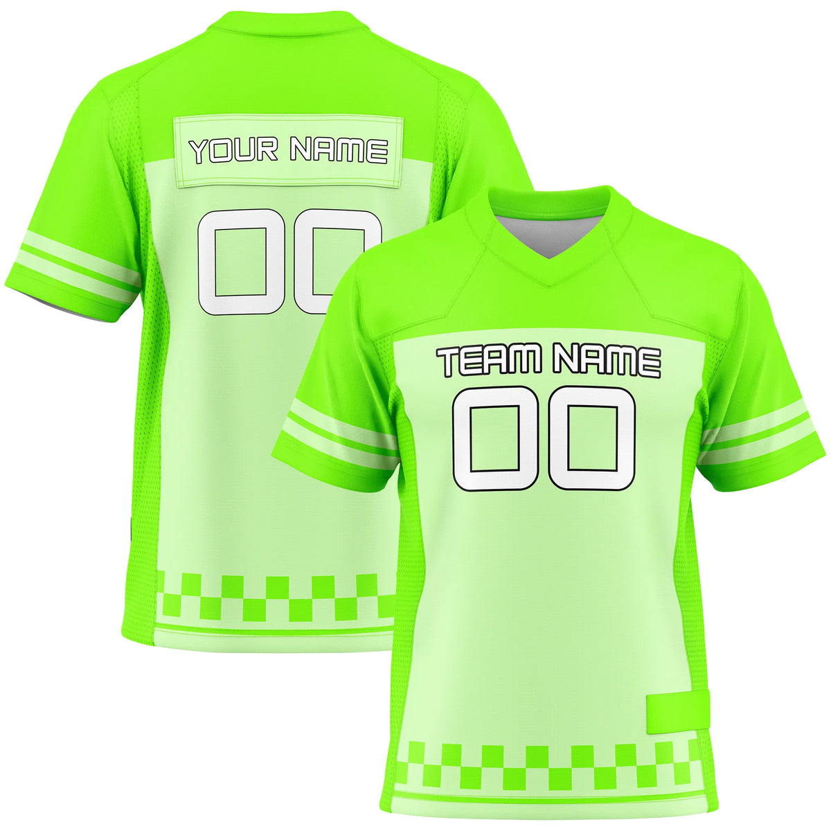 Custom Personalized D1 Color Block Flag Football Jersey with Name, Number & Team Logo