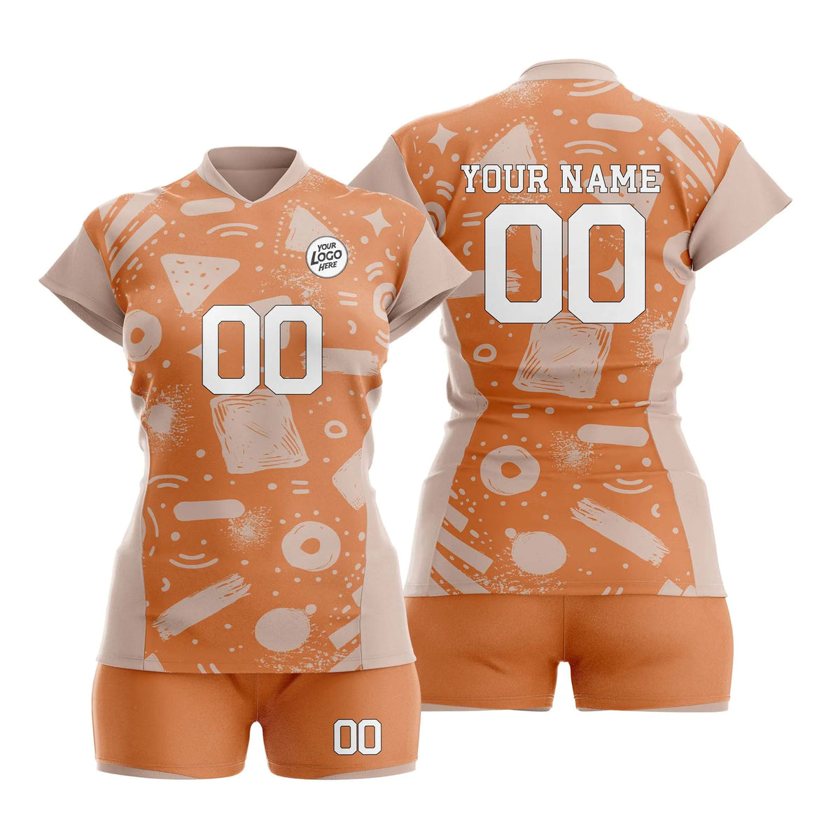Custom Personalized D1 Graffiti Pattern Volleyball Jersey with Name, Number & Team Logo