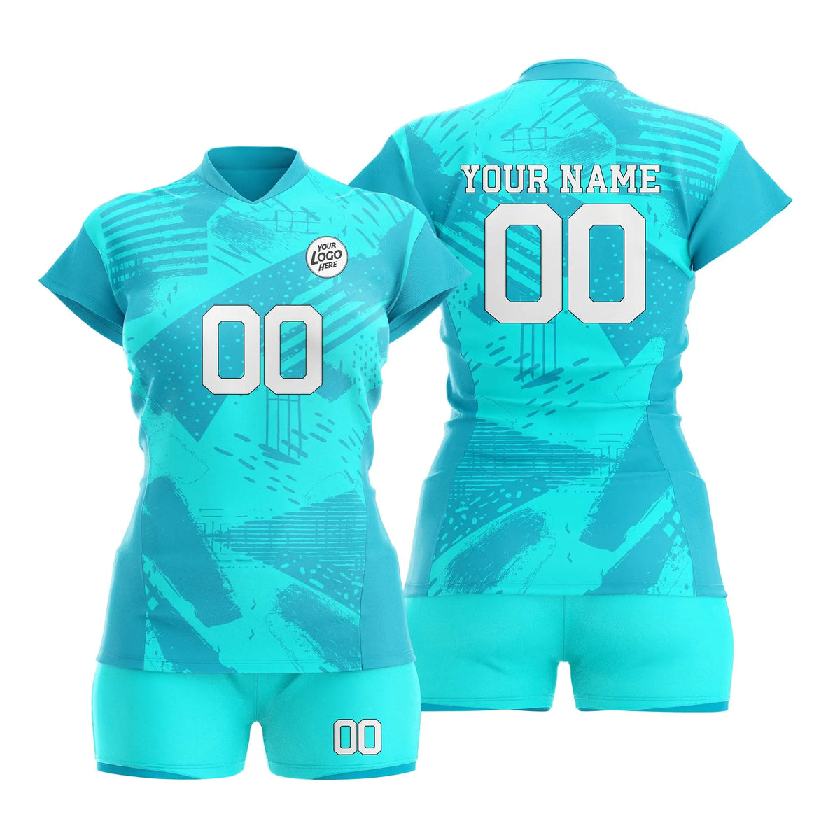 Custom Personalized D5 Graffiti Pattern Volleyball Jersey with Name, Number & Team Logo