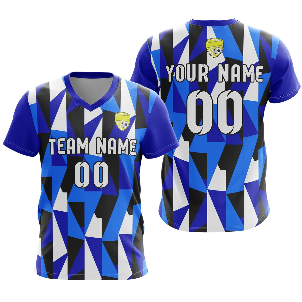 Custom V-Full Pattern D3 Soccer Jersey Personalized Football Uniform with Name & Number