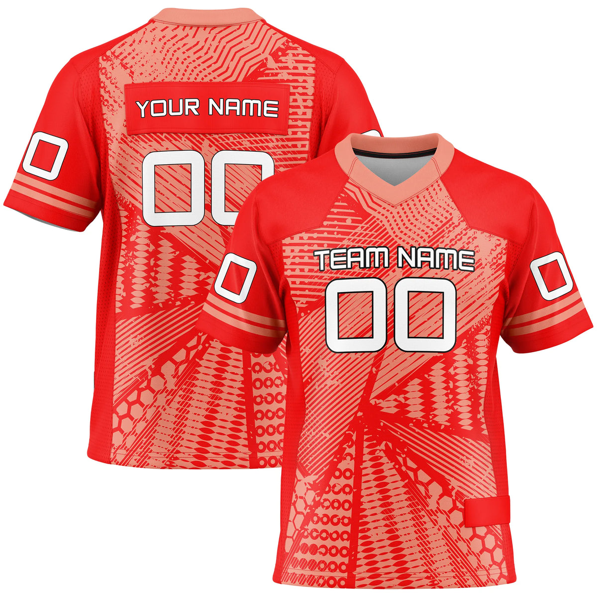 Custom Personalized D6 Graffiti Fashion Flag Football Jersey with Name, Number & Team Logo