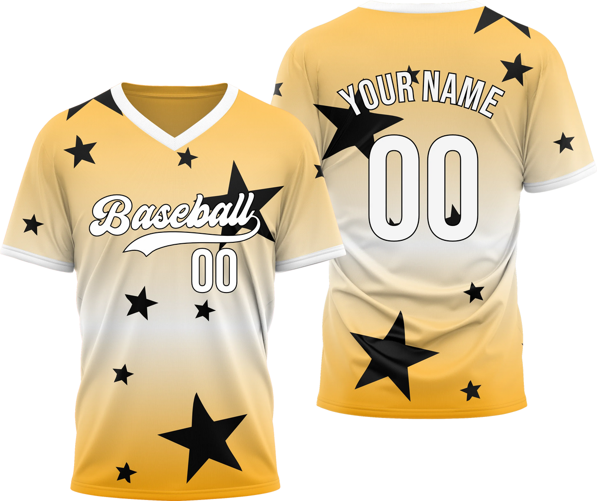 Custom Victory Star Gradient Baseball Aqua Sports Jersey Personalized Uniform with Name & Number